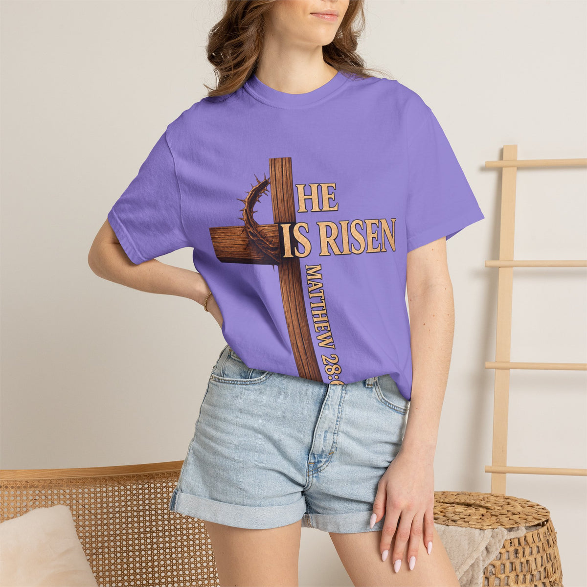 He Is Risen Faith Christian T-Shirt
