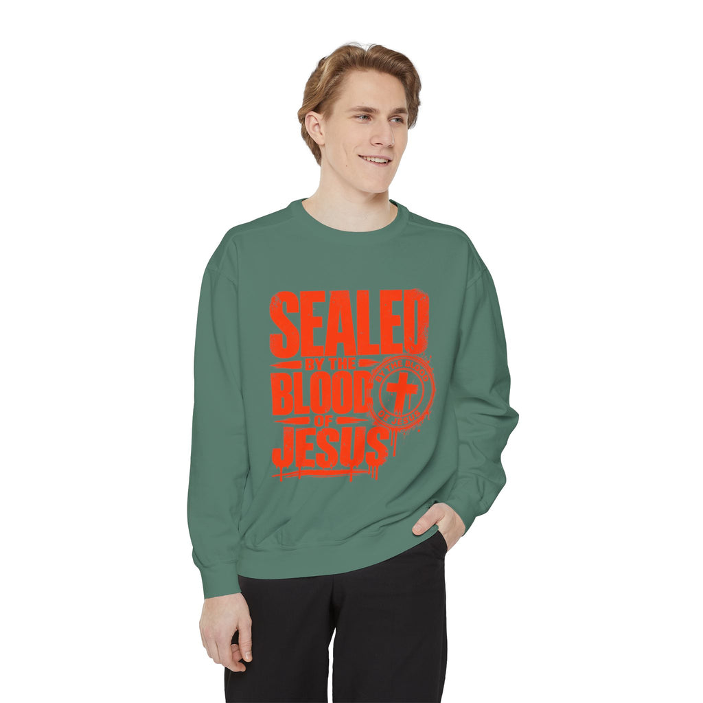 Christian Sweatshirt - "Sealed by the Blood of Jesus" Crewneck