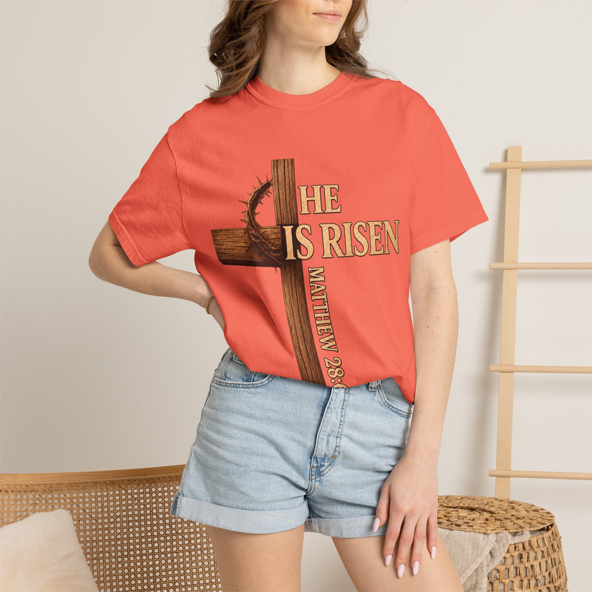 He Is Risen Faith Christian T-Shirt