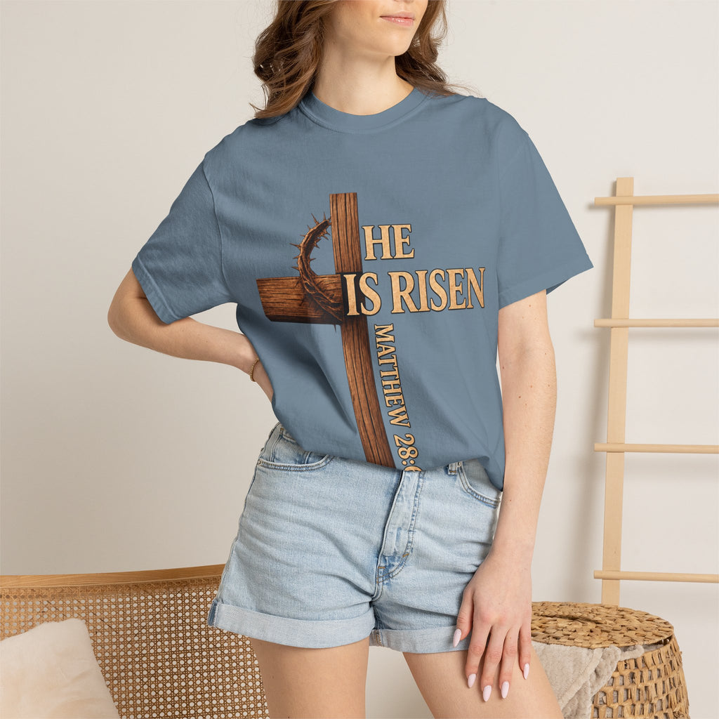 He Is Risen Faith Christian T-Shirt