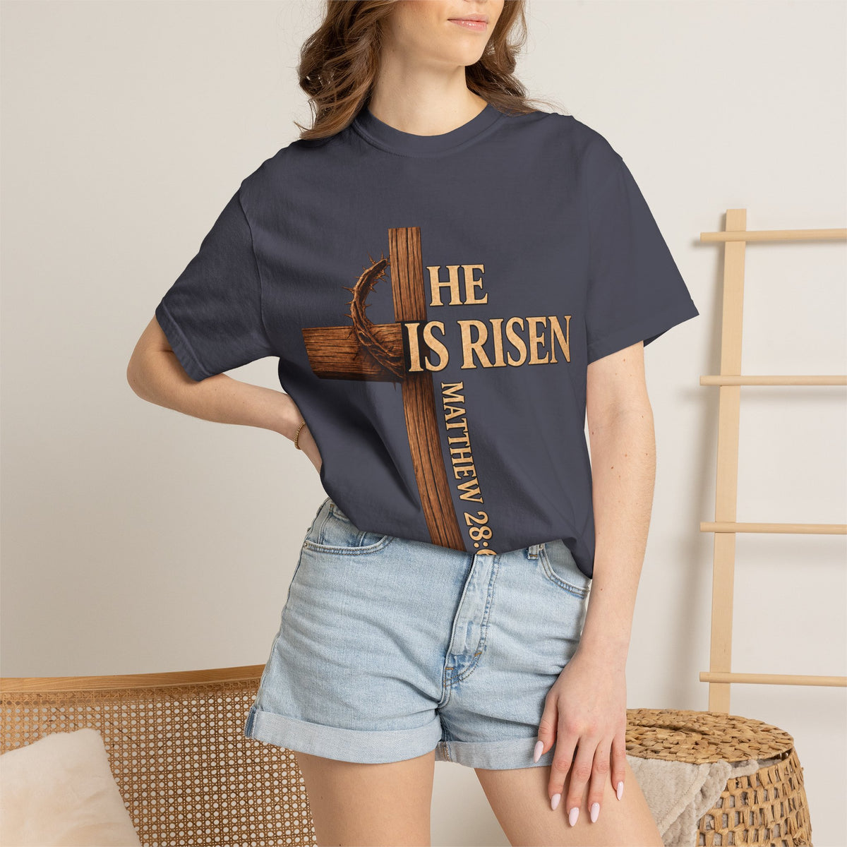 He Is Risen Faith Christian T-Shirt