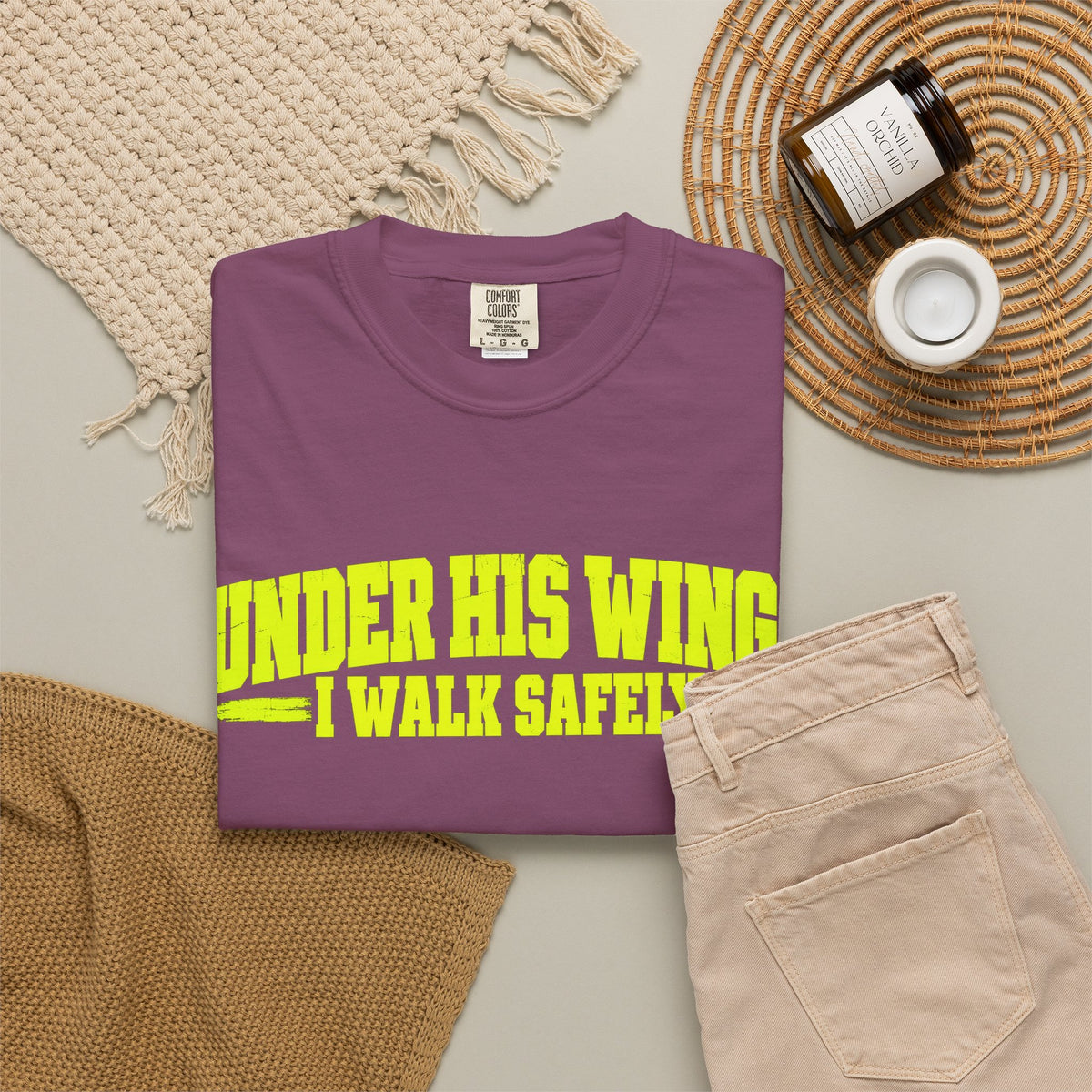 Psalm 91 'Under His Wings I Walk Safely' T-Shirt — Faith-Based Christian Tee