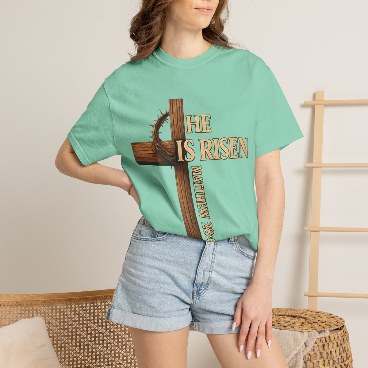 He Is Risen Faith Christian T-Shirt