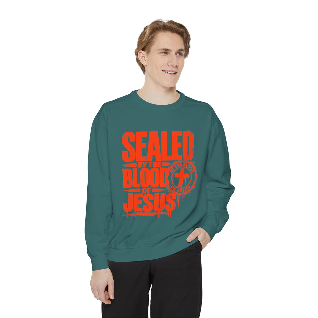 Christian Sweatshirt - "Sealed by the Blood of Jesus" Crewneck