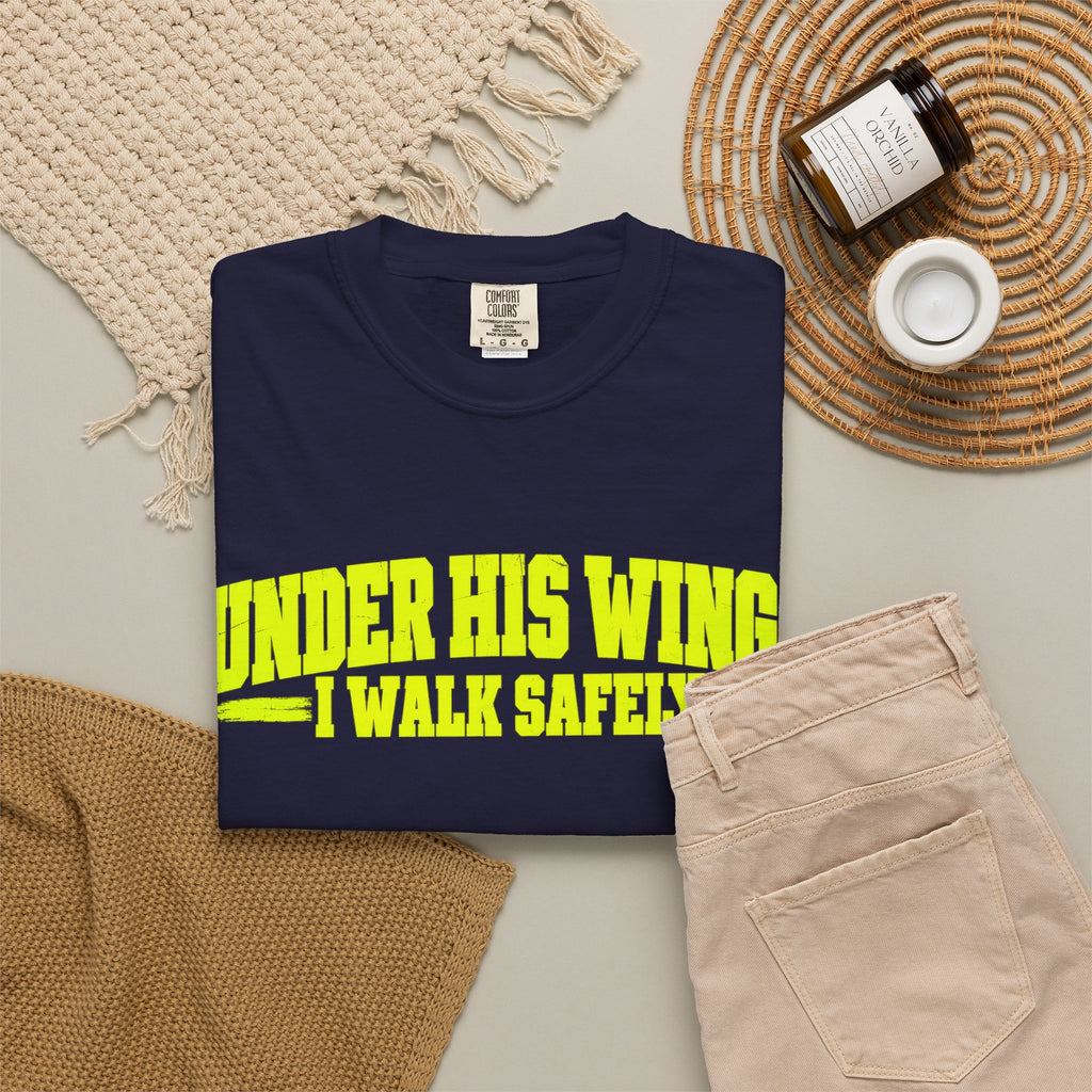 Psalm 91 'Under His Wings I Walk Safely' T-Shirt — Faith-Based Christian Tee