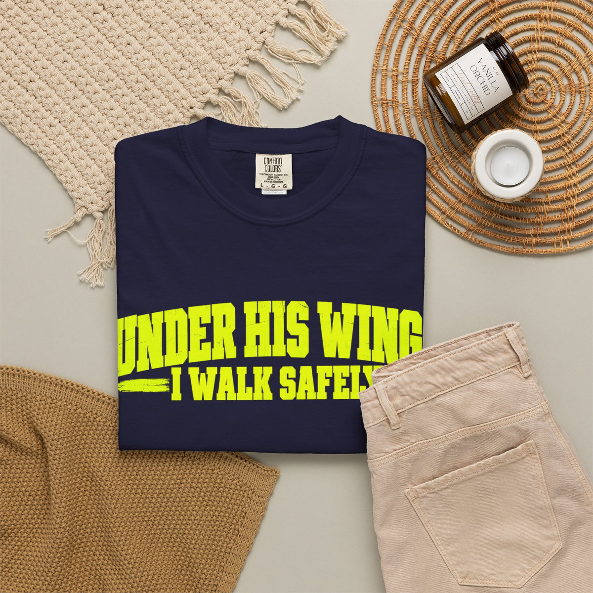 Psalm 91 'Under His Wings I Walk Safely' T-Shirt — Faith-Based Christian Tee