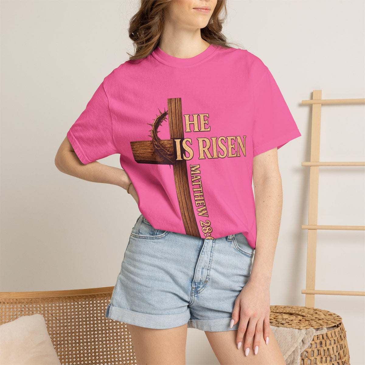 He Is Risen Faith Christian T-Shirt