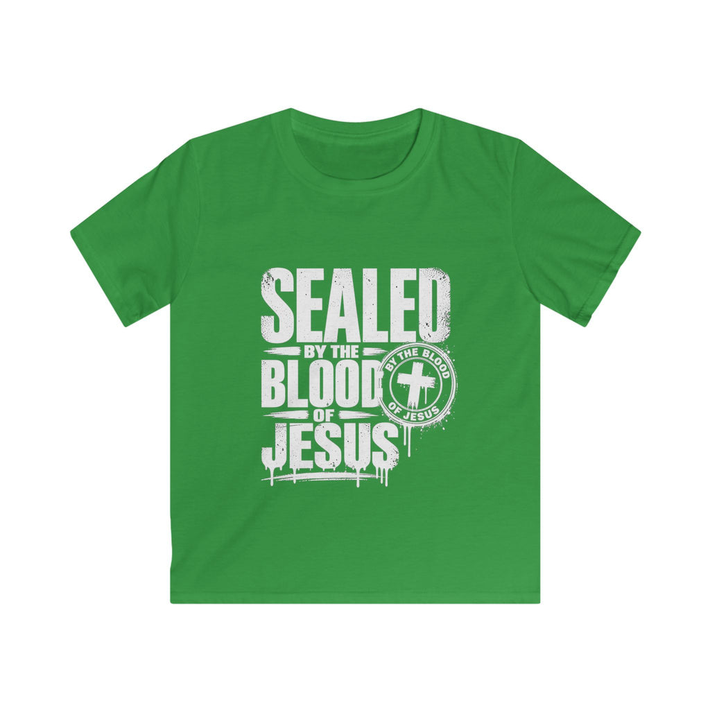 Kids Tee — "Sealed by the Blood of Jesus" Christian Faith Shirt