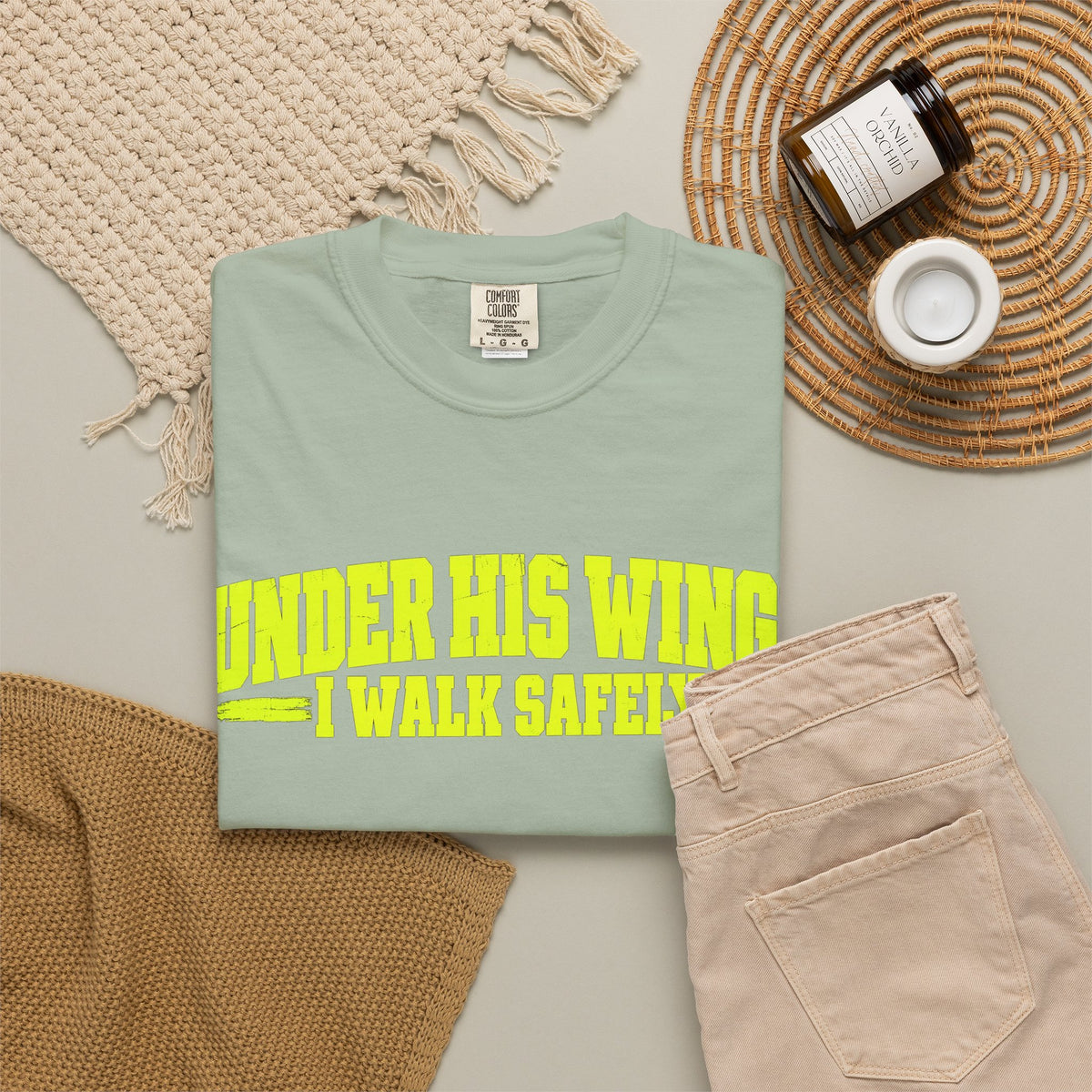Psalm 91 'Under His Wings I Walk Safely' T-Shirt — Faith-Based Christian Tee