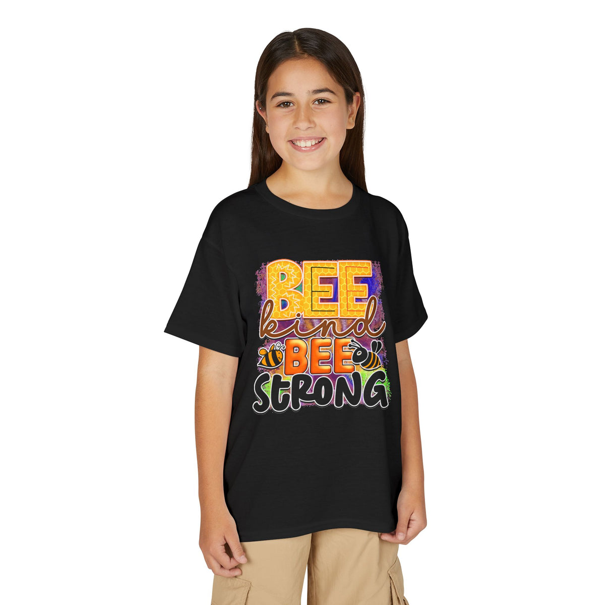 Bee Kind Bee Strong Youth T‑Shirt – Positive Kids Graphic Tee