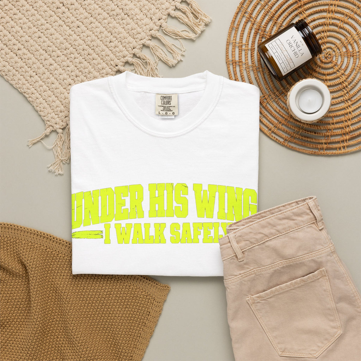 Psalm 91 'Under His Wings I Walk Safely' T-Shirt — Faith-Based Christian Tee