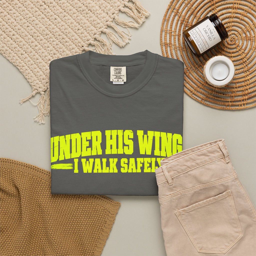 Psalm 91 'Under His Wings I Walk Safely' T-Shirt — Faith-Based Christian Tee