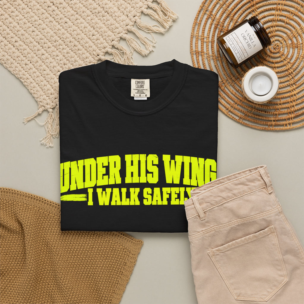Psalm 91 'Under His Wings I Walk Safely' T-Shirt — Faith-Based Christian Tee