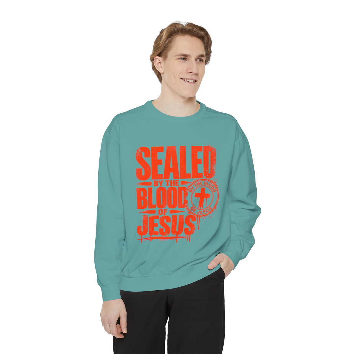 Christian Sweatshirt - "Sealed by the Blood of Jesus" Crewneck