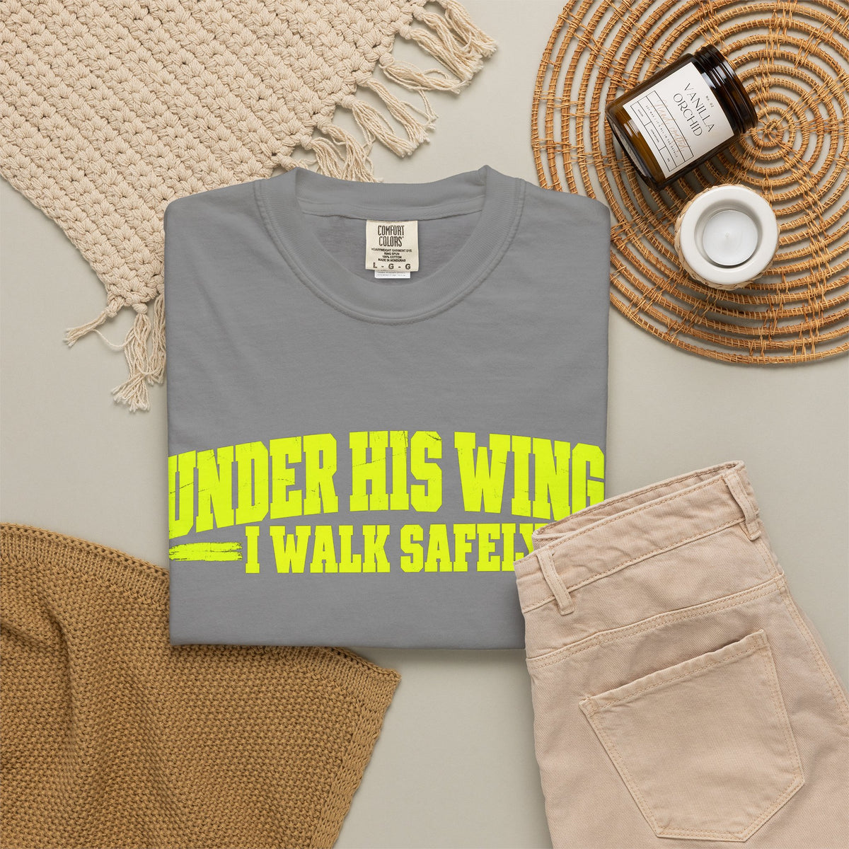 Psalm 91 'Under His Wings I Walk Safely' T-Shirt — Faith-Based Christian Tee