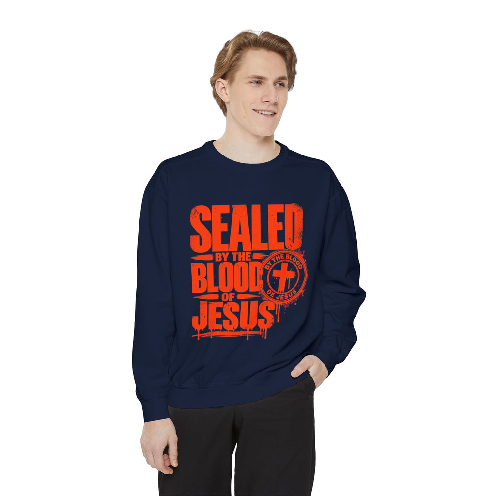 Christian Sweatshirt - "Sealed by the Blood of Jesus" Crewneck